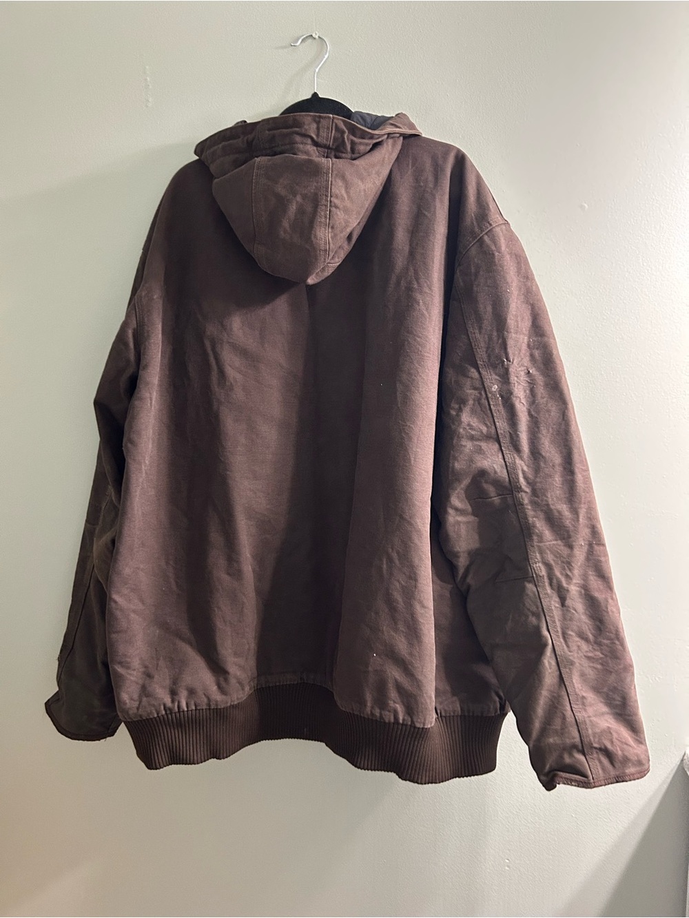 Vintage Carhartt men’s loose fit brown insulated chore work coat jacket hooded - Picture 7 of 11